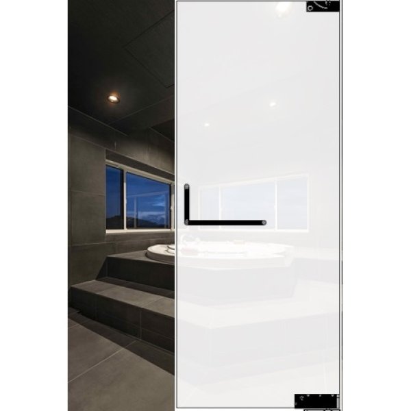 【新モデル】調光浴室・シャワールームガラスドアセット 建具・壁